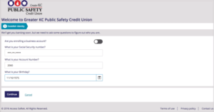 Screenshot of online banking Bill Pay app. Shows adding personal information